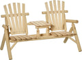 Outsunny 2-Seat Wooden Adirondack Chair, Patio Bench by Outsunny