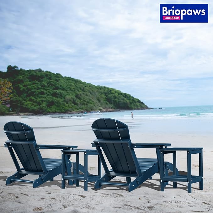 BRIOPAWS Folding Adirondack Ottoman, 19.7W x 18.5L x 13H Inch, HDPE All Weather - Image 7
