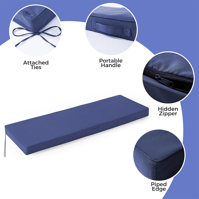 Outdoor Bench Cushions for Outdoor Furniture, Waterproof Bench Pillow, Fade - Image 4