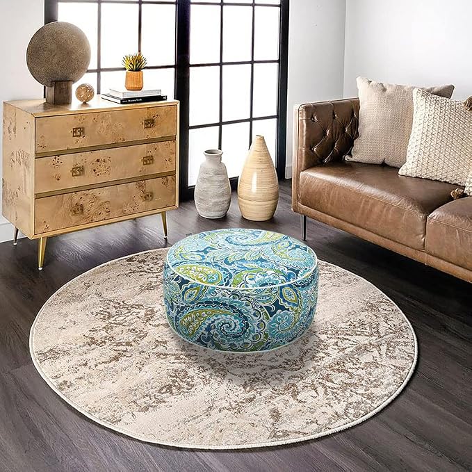 Magpie Fabrics Indoor/Outdoor Inflatable Stool Ottoman Pouf, Water Repellent - Image 8