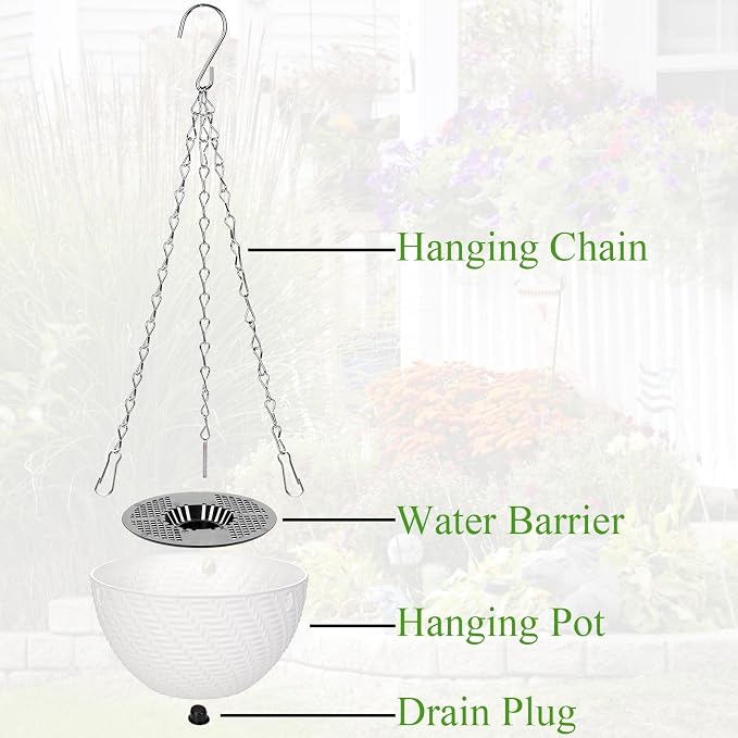 Foraineam 10 Pack Mini Hanging Planters Garden Self-Watering Flower Plant Pot - Image 4