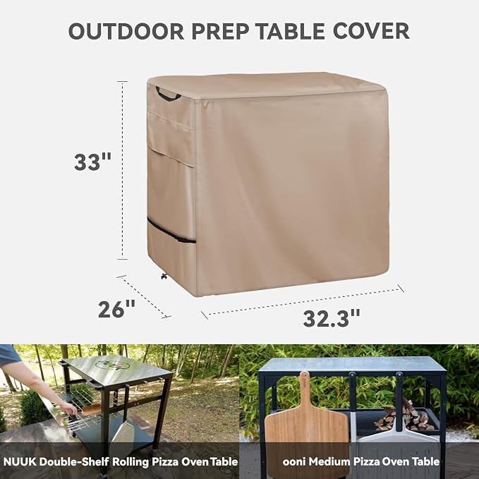 Outdoor Pizza Oven Table Cover for Nuuk Three-Shelf Heavy Duty Rolling Outdoor - Image 2