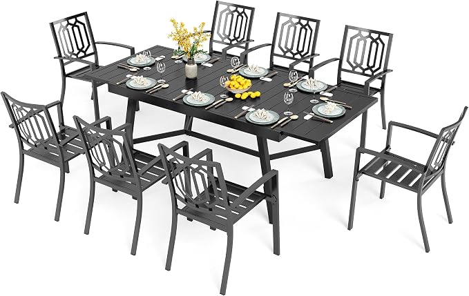 PHI VILLA 9 Pieces Outdoor Dining Set by PHIVILLAThepioneerofcomfortablehouseholdsupplies