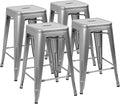 Devoko Metal Bar Stools 24" Indoor Outdoor Stackable Barstools Modern Style by DEVOKO