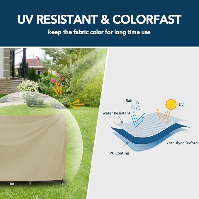 Easy-Going Rectangle Patio Furniture Cover Waterproof Outdoor Dining Table and - Image 3