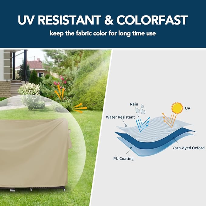 Easy-Going Rectangle Patio Furniture Cover Waterproof Outdoor Dining Table and - Image 3