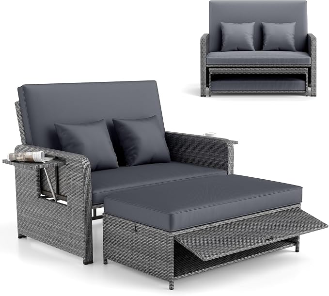 RELAX4LIFE Wicker Patio Outdoor Daybed by RELAX4LIFE