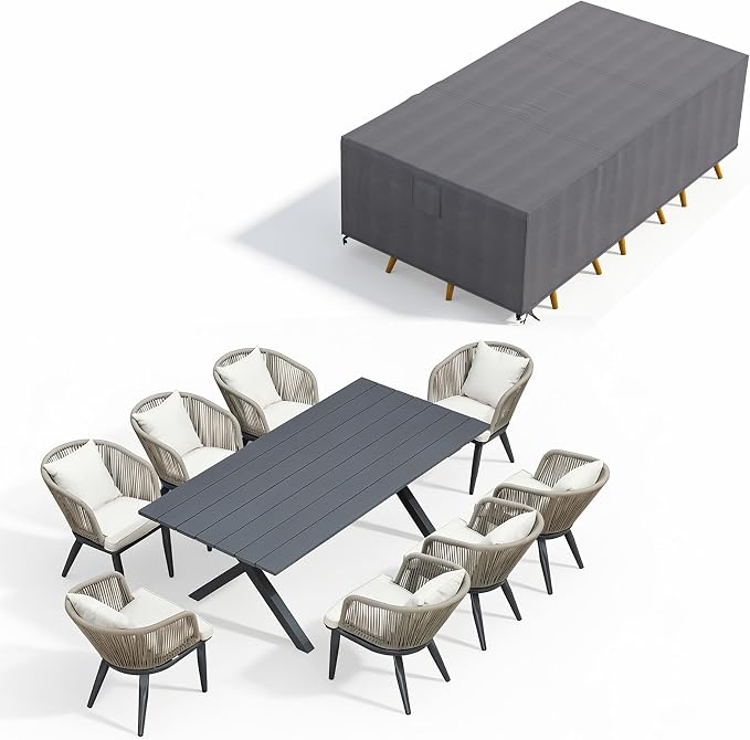 PURPLE LEAF 9 Pieces Patio Dining Set by PURPLELEAF