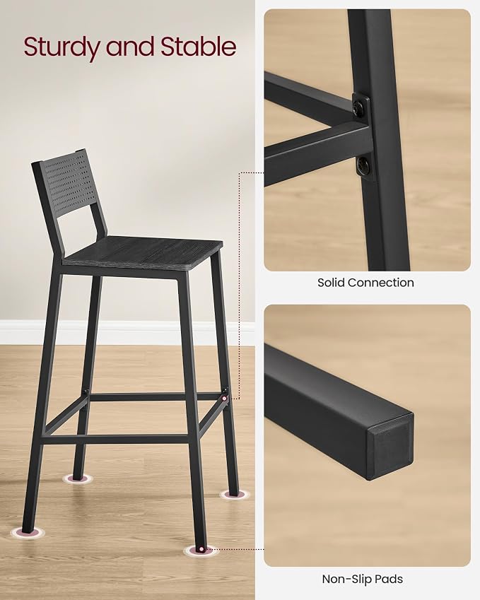 VASAGLE Bar Stool Set of 2, Bar Chairs - Image 8