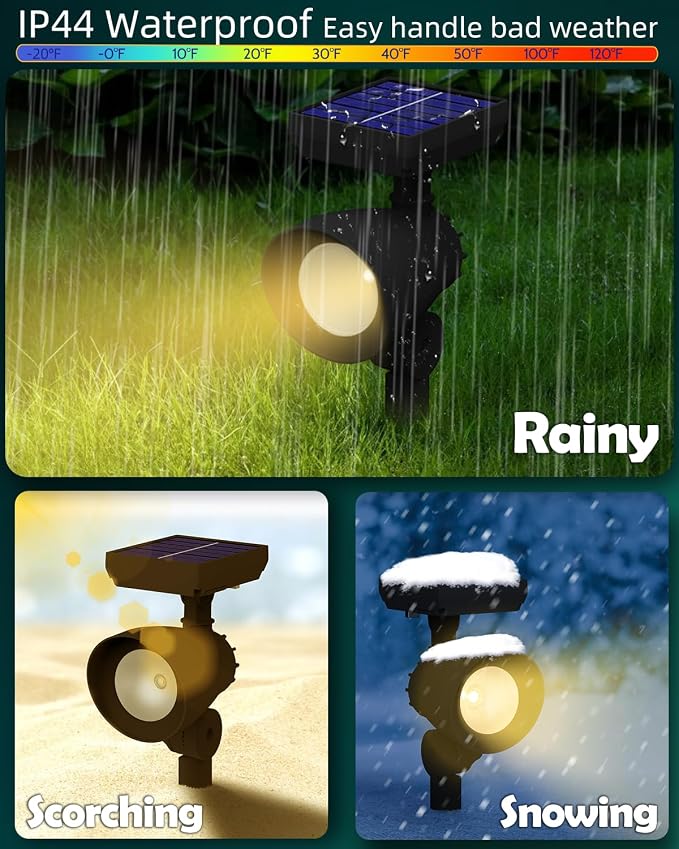 Solar Lights Outdoor, Solar Spot Lights Outdoor, 6 Pack IP44 Waterproof Solar - Image 3