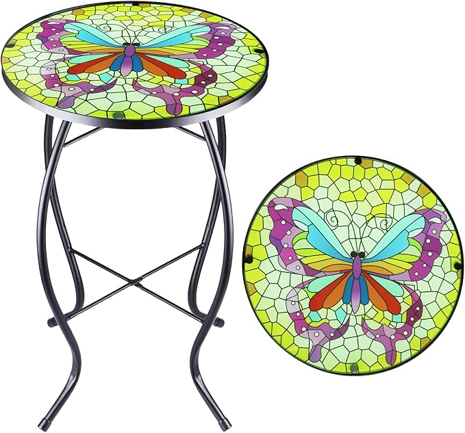 12 Inch Small Outdoor Side Table by Arbuxzuy