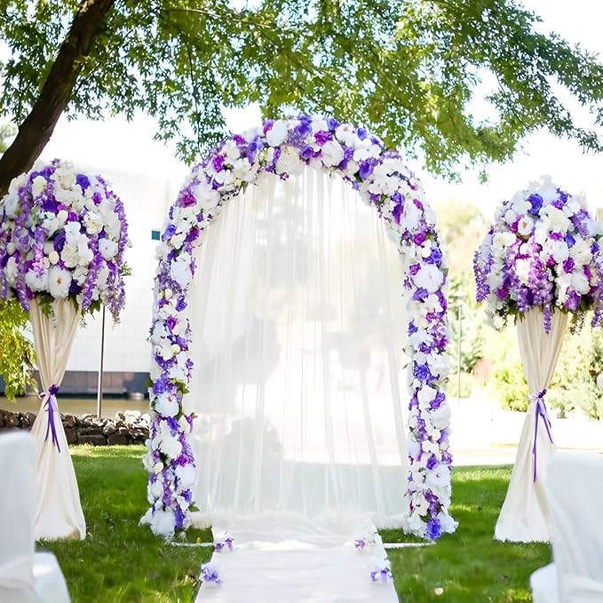 Metal Pergola Arbor, Wedding Arch 4.6 Feet Wide x 7.9 Feet High, Assemble - Image 2