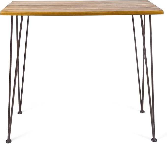 Christopher Knight Home Denali Ouotdoor Industrial Acacia Wood Bar Table - Image 5