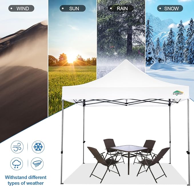 COBIZI 10x10 Pop Up Canopy Tent 10x10 Easy up Canopy, Heavy Duty Outdoor Canopy - Image 4