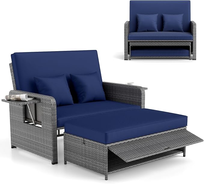 RELAX4LIFE Wicker Patio Outdoor Daybed by RELAX4LIFE