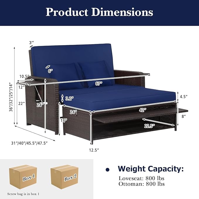 RELAX4LIFE Wicker Patio Outdoor Daybed - Image 7