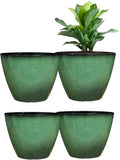 4 Pack 8 inch Plant Pots, Plastic Planter by Vanslogreen