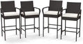 Tangkula Patio Wicker Barstools Set of 4, Outdoor PE Rattan Bar Chairs by TANGKULA