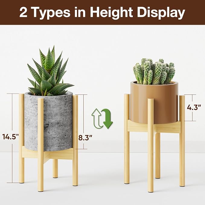 MUDEELA Plant Stand for Indoor Plants: Adjustable Width Fits 8-12 Inch Pots - Image 5