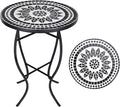 VCUTEKA Mosaic Outdoor Side Table, Living Room, Bistro Balcony or Lawn Black by VCUTEKA
