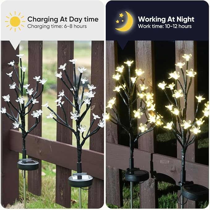 Solar Garden Lights Waterproof, Sola Lights Outdoor Decorative 4Pack, 80Led - Image 3
