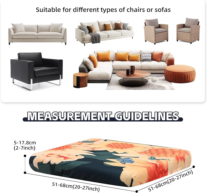 8Pcs Patio Cushion Covers, Outdoor Cushions Covers, Stretch Cushion Covers - Image 2