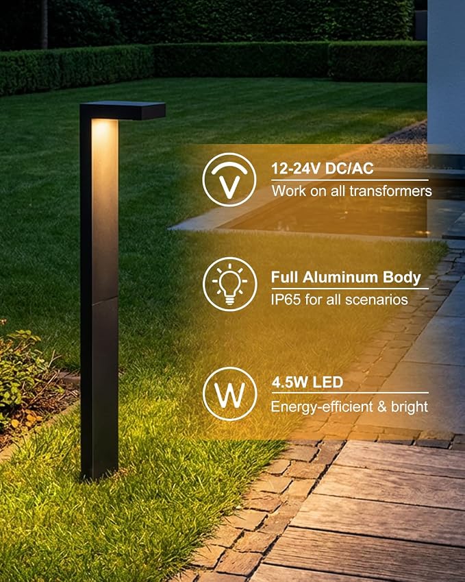 Low Voltage Landscape Lights, 2 Pack Outdoor LED Pathway Light, Wired Path - Image 5