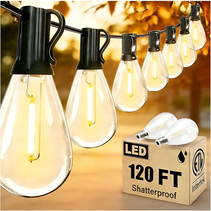 120FT Outdoor String Lights, Ultra Long Waterproof 30+2 Shatterproof Bulbs Led by ReemeerLEDStripLights