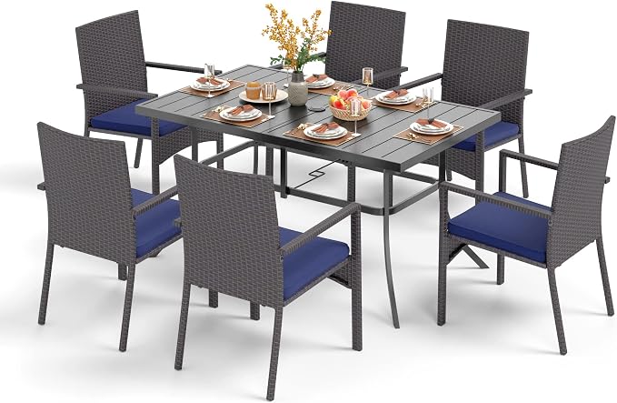 PHI VILLA 7 Piece Outdoor Dining Set by PHIVILLAThepioneerofcomfortablehouseholdsupplies