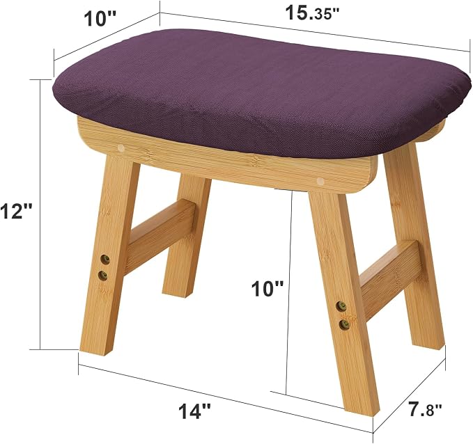 Pruple Foot Stools Ottoman, Sofa Footrest Extra Seating - Image 3