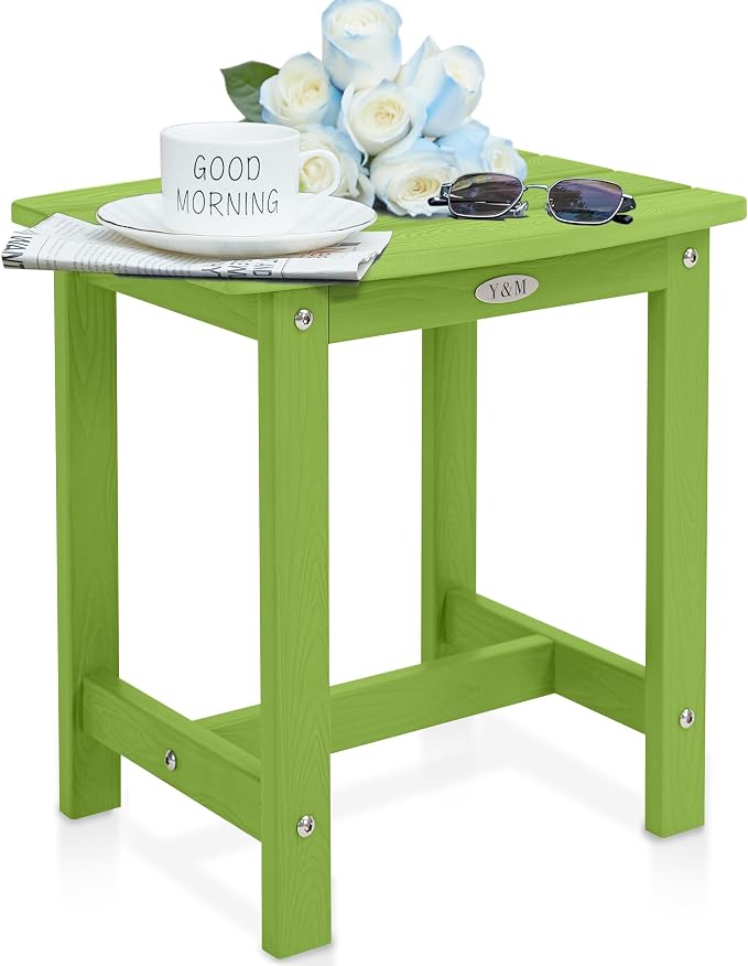 Y&M Outdoor Side Table, HIPS Adirondack Small Single Table, Waterproof Square by YM