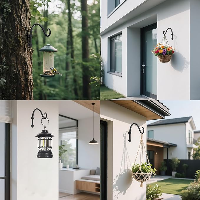 4 Pack 12Inch Plant Hanger, Sturdy Hanging Plant Bracket Hooks Outdoor - Image 6