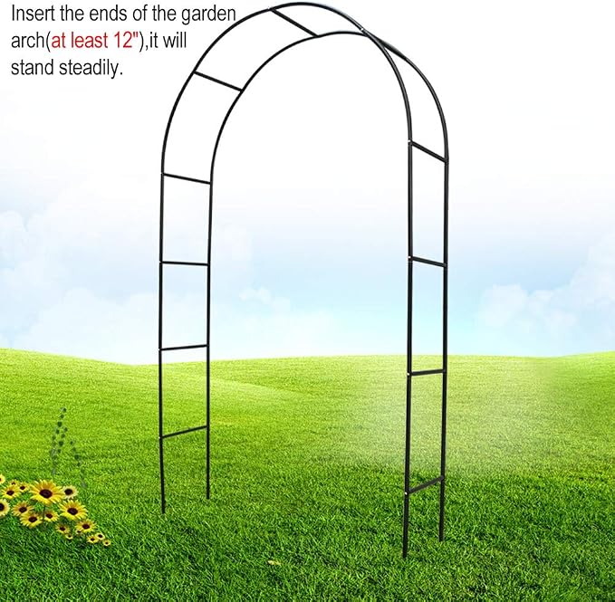 Metal Garden Arbor Wedding Arch 76.8 Inch H x 90.5 Inch W \94.5 Inch H x 55 - Image 6