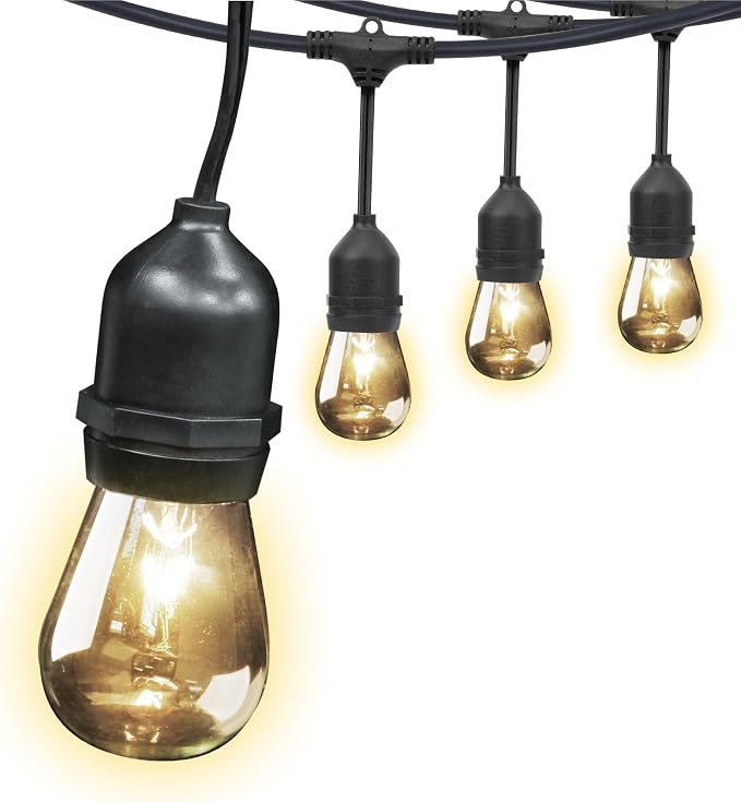 Feit Electric 30ft Outdoor Incandescent String Lights, Warm Amber Glow - Image 6