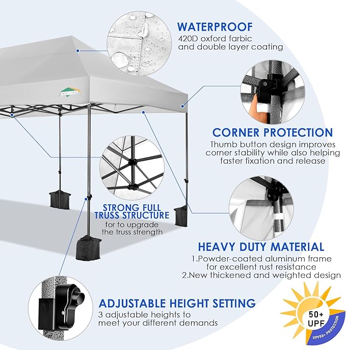 COBIZI 10x20 Heavy Duty Pop up Canopy Tent - Image 3