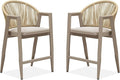 PURPLE LEAF Outdoor Counter Height Bar Stools Set of 2 Wicker Rattan Counter by PURPLELEAF