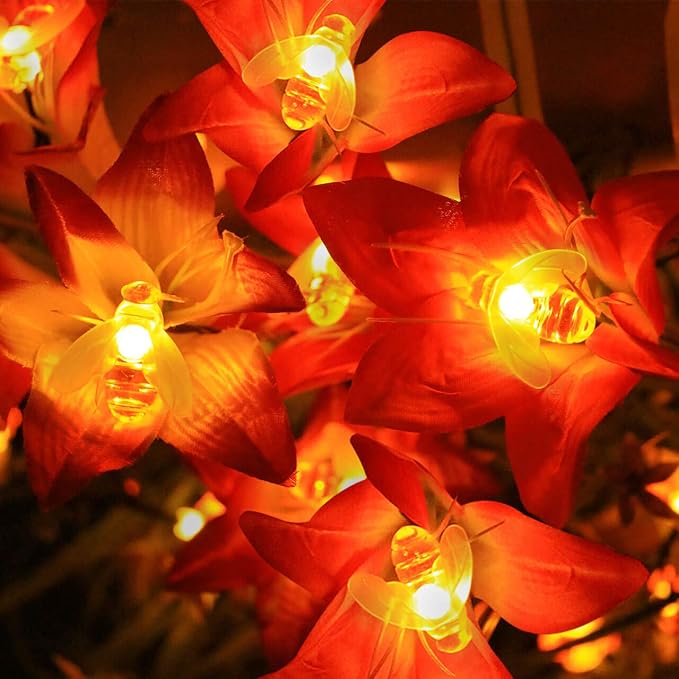 SEMILITS Solar String Lights 20LED Outdoor Waterproof Simulation Honey Bees - Image 5