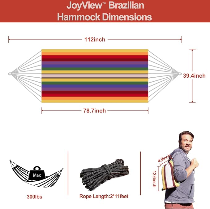 JoyView Brazilian Hammock for Single Person Portable Hammock - Image 2