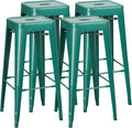 Shahoo 30 Inches Metal Bar Stools Counter Height Stackable Backless Stools by BuynowfromShahoo