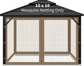 Gazebo Replacement Mosquito Netting Outdoor Universal Gazebo Canopy 4-Panels by Iheqard