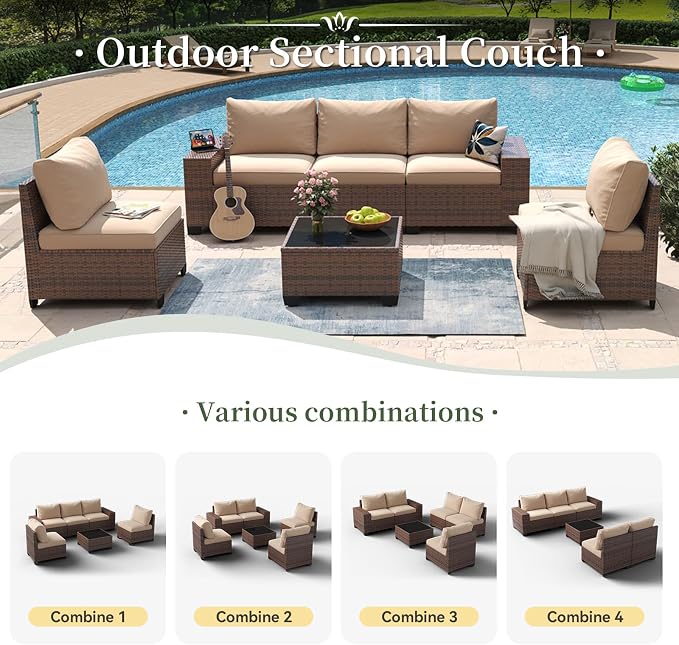 Aoxun 6 Piece Patio Furniture Set - Image 4