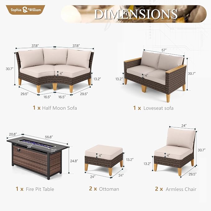 Sophia & William Patio Furniture Set - Image 8