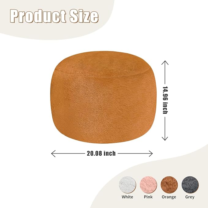 Round Stuffed Pouf Ottoman for Foot Rest, A Round Modern Foam Filled Poufs - Image 2