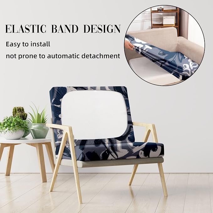 8Pcs Outdoor Cushion Covers, Patio Cushion Covers, Stretch Elastic Slipcovers - Image 5