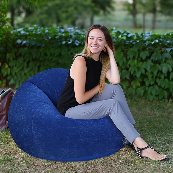 Realspring Inflatable Bean Bag Chairs Outdoor Blow up Camping Chairs Inflatable - Image 6