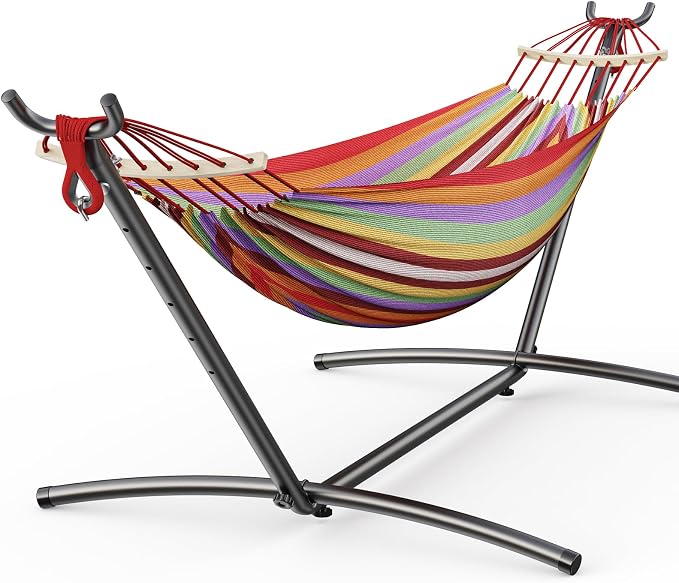 Double Hammock with Heavy-Duty Steel Stand, Easy Assembly, 600lbs Weight by Unknown