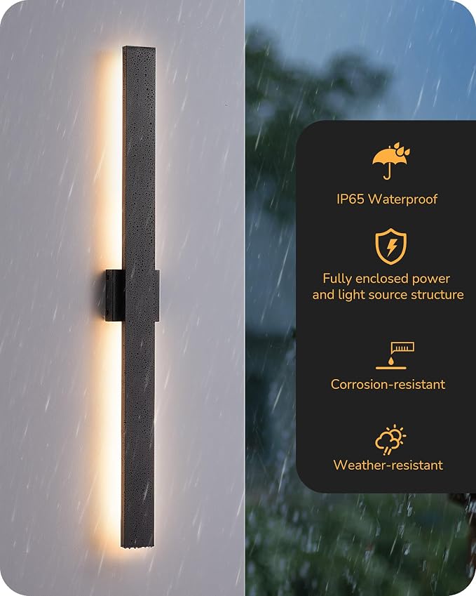 EDISHINE 2 Pack Modern Outdoor Wall Lights Dimmable, 39.3" Linear Led Exterior - Image 7