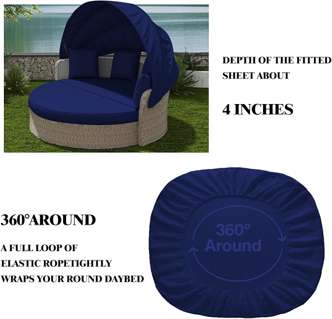 Outdoor Daybed Cushion Cover, Outdoor Waterproof and Fade-Resistant Sun Bed - Image 5
