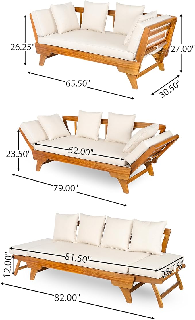 Merax Outdoor Patio Daybed Sofa, 3-Seat Sofa - Image 10