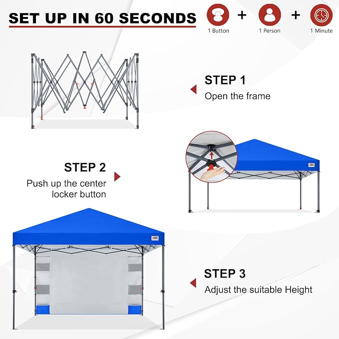 ABCCANOPY Pop Up Canopy with Sidewall, 10x10 Outdoor Canopy Tent with Storage - Image 7
